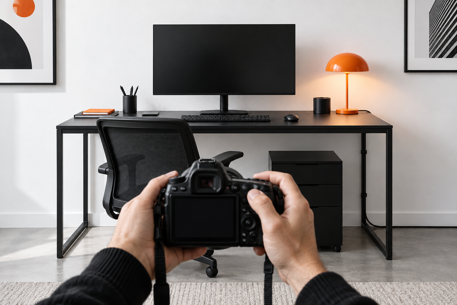Home Office Photo Styling: Tidy the Cables You Actually See