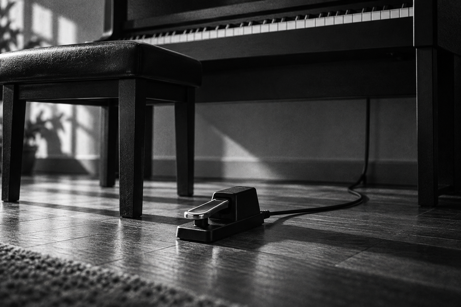 Digital Piano Corner: Organize Cables Without Restricting the Pedal