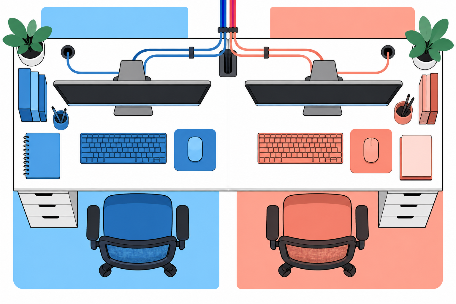 Shared Desk Cable Management: Give Each Person a Clear Route